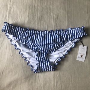 BLUE AND WHITE BATHING SUIT BOTTOMS